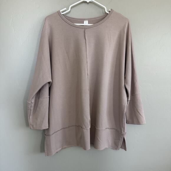 SPANX Women's Pullover Dolman Long Sleeve Sweater Sz Large Oatmeal Beige Nude - Picture 9 of 9